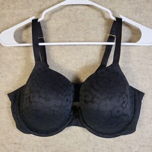 Savage X Fenty Black Leopard Print Bra 38DD‎
